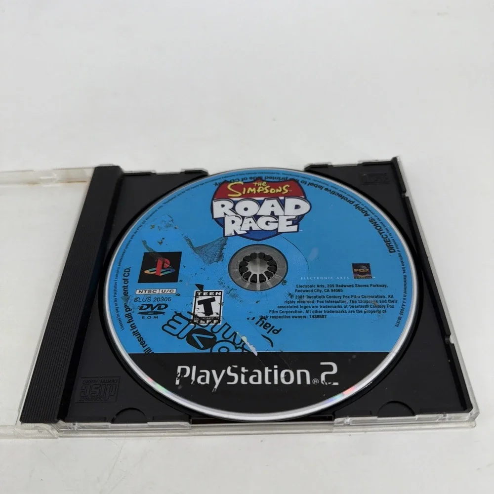 Simpsons Road Rage Black Label PS2 Disc Only, 2001 Sony PlayStation 2 *Tested*